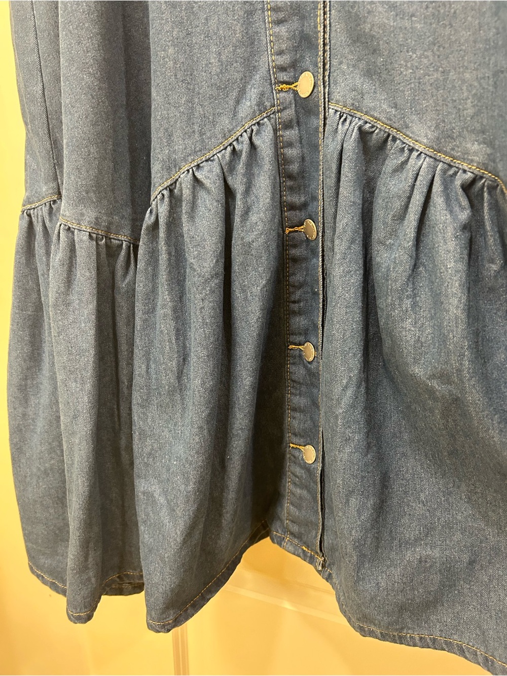 Button-Front Blue Denim Maxi Skirt Sz 1XL - Picture 2 of 3